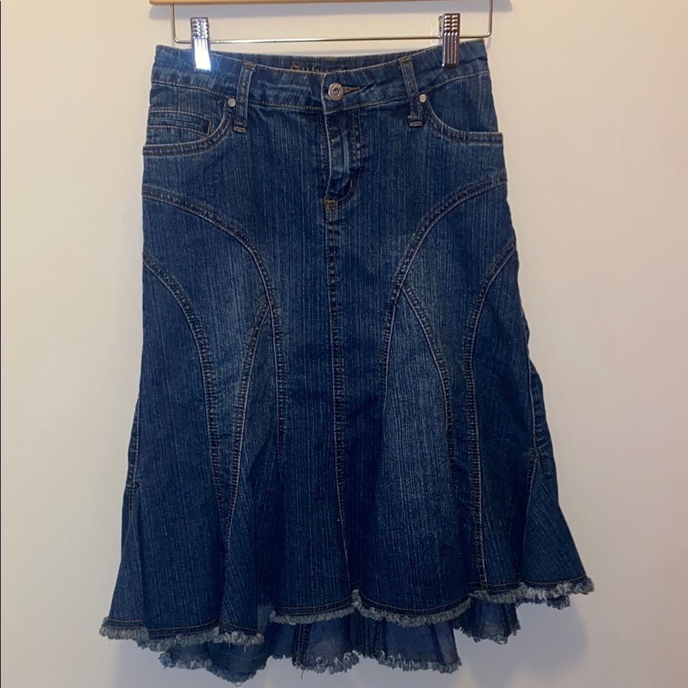 Denim Flared Skirt